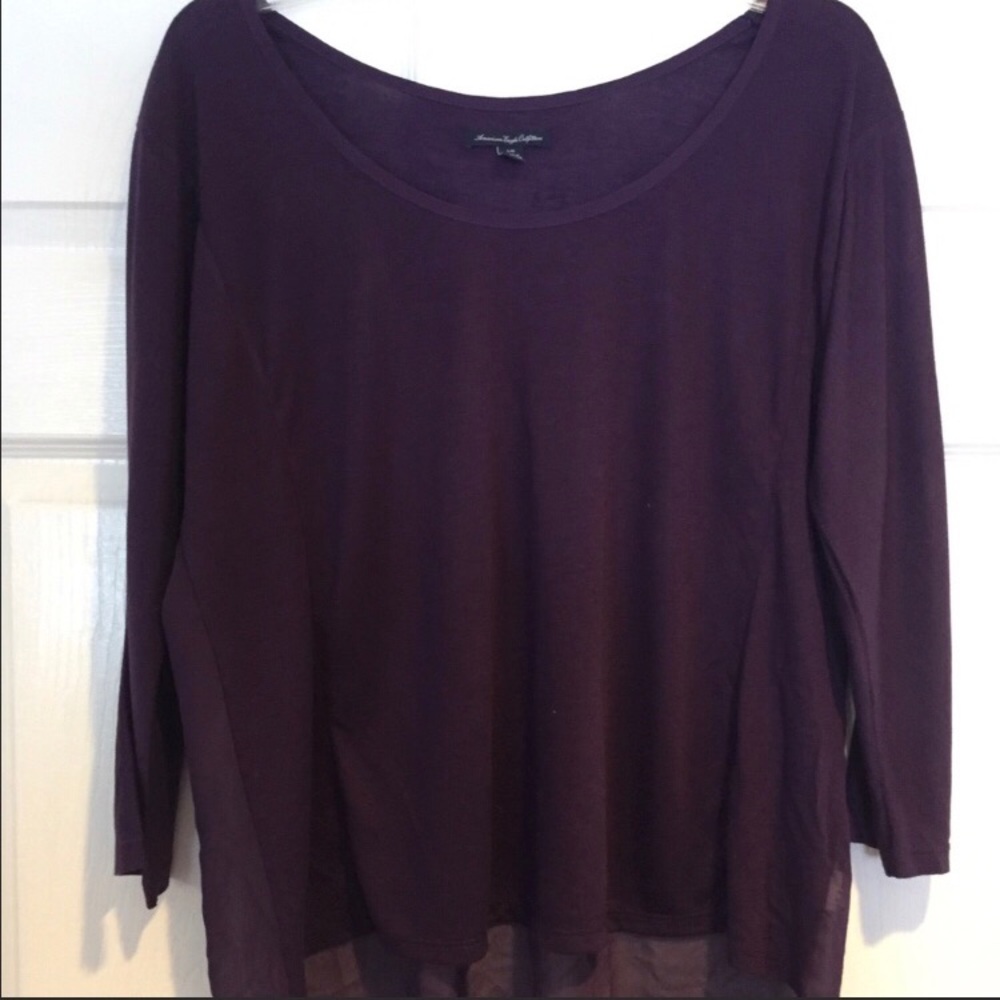 3/4 Sleeve Flowy Purple Top from American Eagle